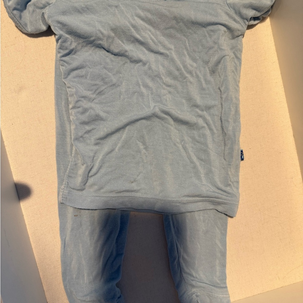 Kickee Pants Light Blue Baby Top and Bottoms